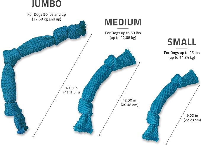 Playology Dog Toys | Dri-Tech Dental Rope Toy for Dogs - Gentle on Teeth | Jumbo Peanut Butter Scented Toy - Easy to Clean and Made from Non Toxic Materials