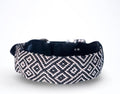 Eternia Premium Leather Dog Collar - Adjustable Handcrafted Collar for Small to Large Dogs (Black/White, XL)