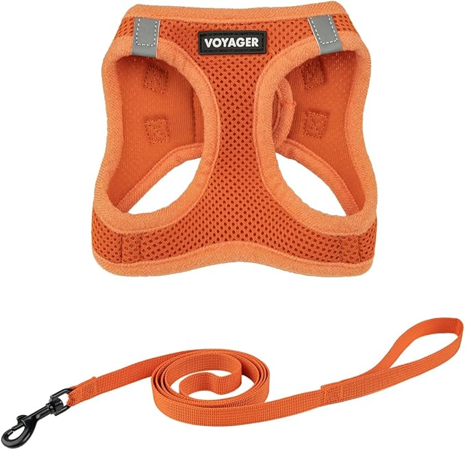 Voyager Step-in Pet Harness - All Weather Mesh, Adjustable Step in Harness for Cats and Dogs by Best Pet Supplies - 307S Orange, XXS