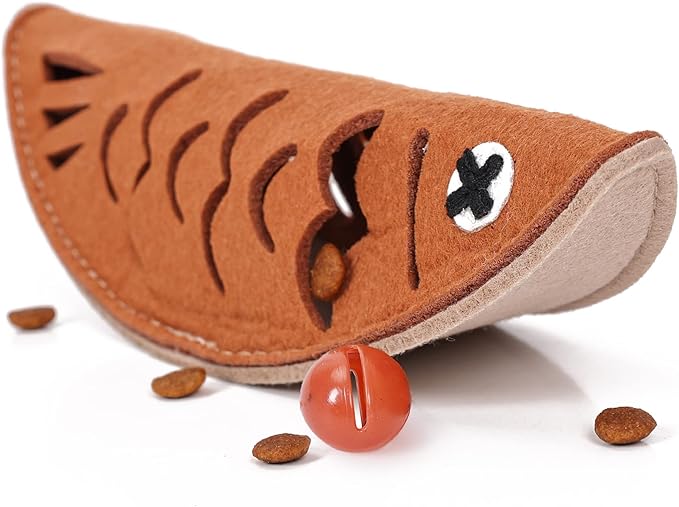 𝗨𝗜𝗤𝗘𝗟𝗬𝗦 Pets Sniffing Toys in Grilled Fish Shape, Dogs & Cats Sniffing Toys Interactive Game Puzzle Toys for Boredom and Stress Relief, Slow Feeding