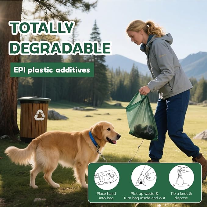 500 PCS Small Square Dog Waste Dag- Durable and Leakproof, Environmentally Friendly Dog Poop Bags 9x13 inches(unscented)