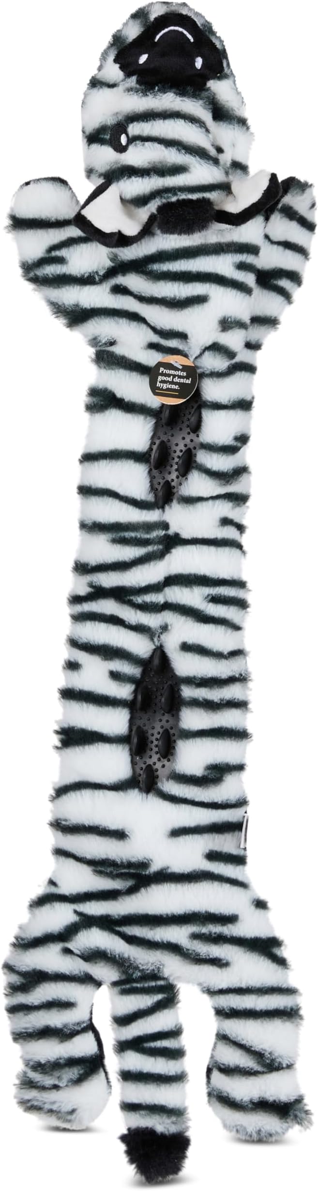 Smithsonian Longamals Zebra Plush Dog Toy – 30" Crinkle & Squeaky, Stuffing-Free Interactive Tug Toy for Medium & Large Dogs