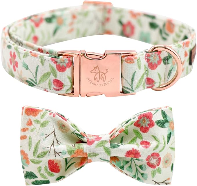 Elegant little tail Dog Collar with Bow, Comfotable Dog Bowtie, Bowtie Dog Collar Adjustable Dog Collars for Small Medium Large Dogs and Cats
