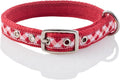 Adjustable Recycled Ribbon Dog Collar for All Pet Breeds, Red Buffalo Plaid, Small