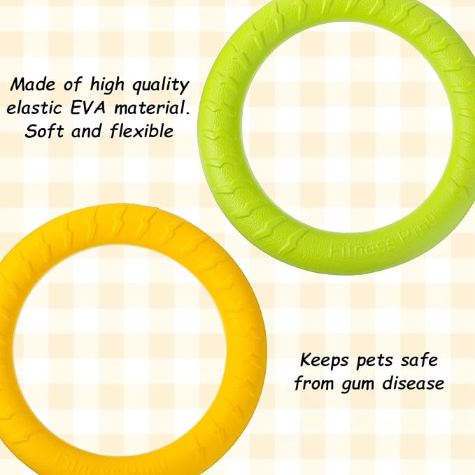 4 Pack Dog Toy Training Ring, 7.48” EVA Dog Toy Ring, Durable Chew Flying Rings for Large Medium Puppy Training, Floating Pull Fetch Toys for Aggressive Chewers, Chewing Cathing Form Toys
