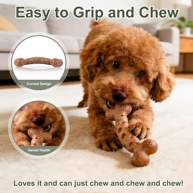 Dog Bone Toy for Aggressive Chewers Tough Dog Chew Toys for Samll Breed to Keep Them Busy (Small-Under 20LBS, Bacon)