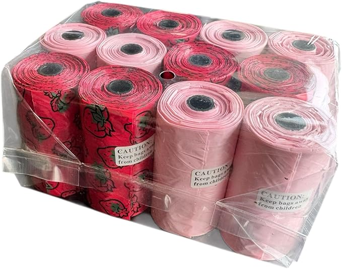 Dog Poop Bags – Leak-Proof Pet Waste Bags with Dispenser and Refill Rolls, Scented & Unscented Options, Eco-Friendly, 240 Count-12 Pack (Red)