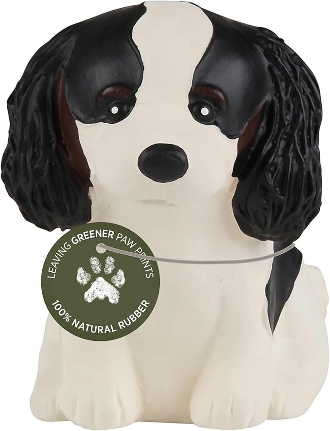 Hevea Cavalier King Charles Breed Collection Dog Chew Toy - Natural Rubber Teething Toy for Puppies, Small, Medium and Large Dogs - Sore Gum Relief & Keeps Dogs Busy