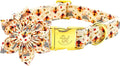 Elegant Little Tail Dog Collar with Thanksgiving Turkey Print, Flower Girl Boy Dog Collar for X-Large Dogs