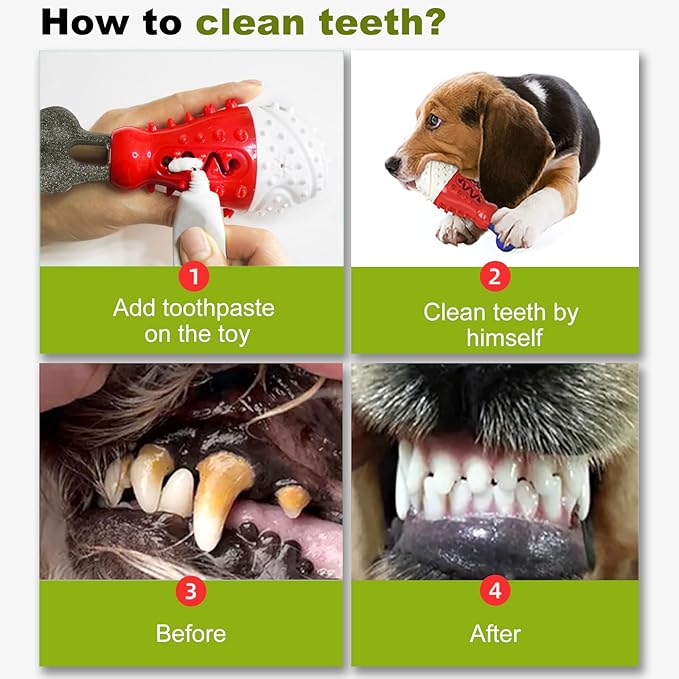 GOLDROC Dog Enrichment Toys, Puppy Teething Chew Toys for Small and Medium Dogs Breeds with Teeth Cleaning, Food Dispensing and Cooling Fun Features (Red)