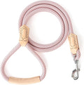 Mile High Life Rope Leash with Genuine Leather Grip and Connection, 6 FT/5 FT/4 FT, Heavy Duty Leash for Small Medium & Large Dogs(Pink,72 Inch)