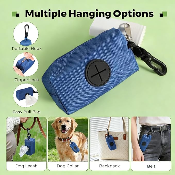 Odor-Sealing Dog Poop Bags with Dispenser, 140 Bags (7 Rolls) Unscented & Leak-Proof Poop Bags for Dog, Block Smells & Keeps Walks Fresh