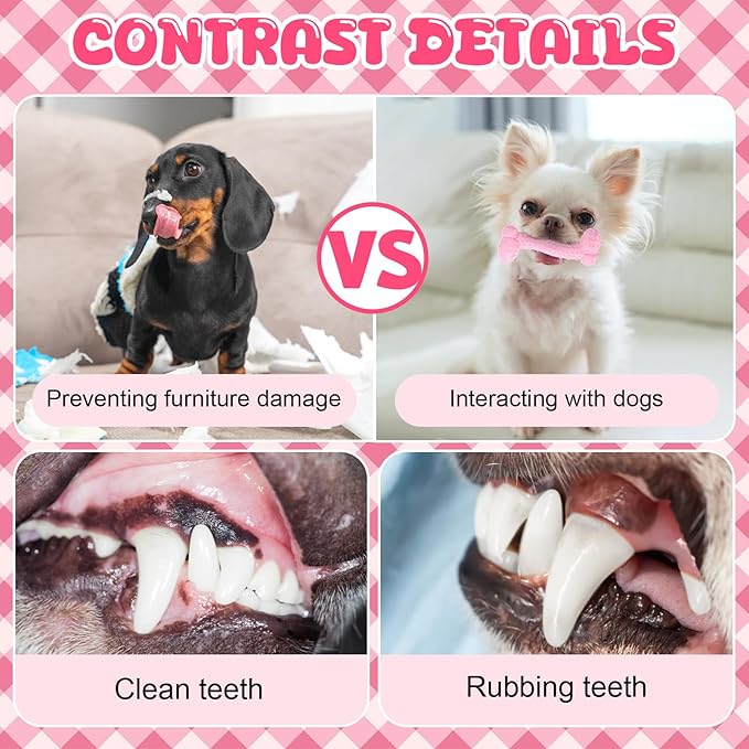 9 Pack Puppy Chew Toys for Teething Puppy Teething Chew Toys for 0-6 Months Suitable for Female Small Dogs(Pink)
