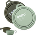 OHMO Large Collapsible Dog Bowls, (2 Pack 27oz/800ml) Premium Silicone Portable Travel Water Food Foldable Bowls Pet Feeding Bowl for Outdoor Camping Hiking