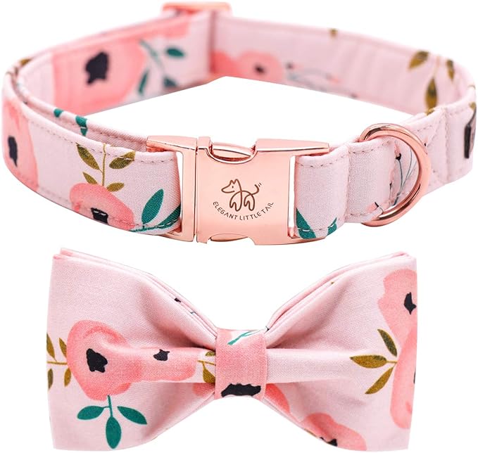 Elegant little tail Dog Collar with Bow, Comfotable Dog Bowtie, Bowtie Dog Collar Adjustable Dog Collars for Small Medium Large Dogs and Cats