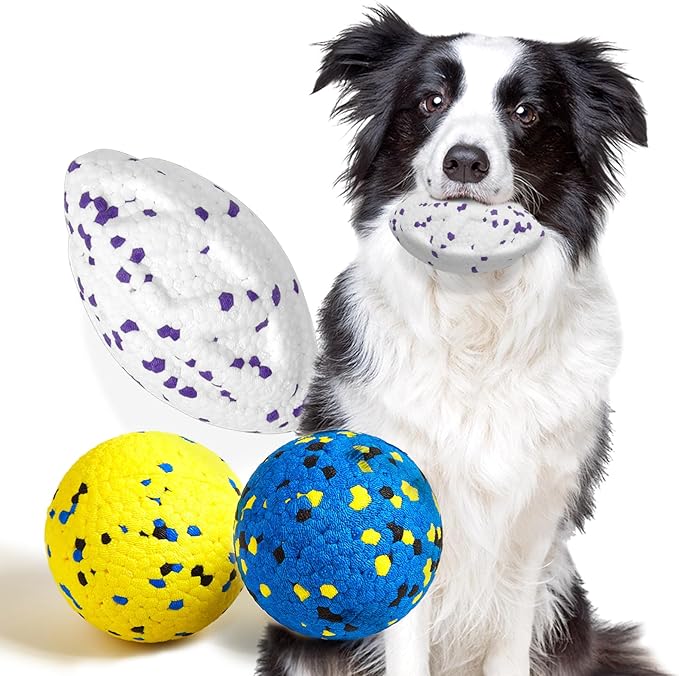 Dog Balls Upgraded Dog Tennis Balls for Aggressive Chewers, 5.3'' Indestructible Tennis Ball, More Bite-Proof Chew Toys, Long-Lasting Teething Ball for Puppies Small Medium Large Dogs