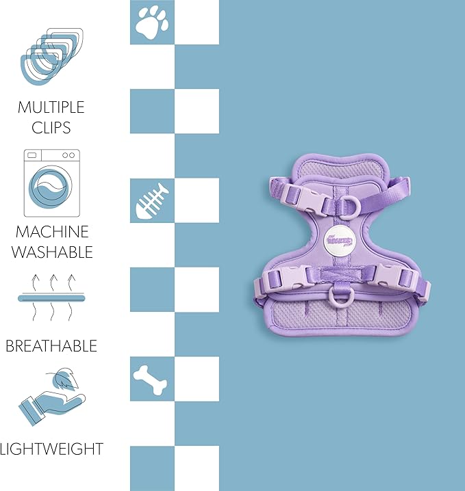 HNS1000H Arlo Extra Small Adjustable Soft Padded No Pull Pet Harness with 3 Buckles and 3 Leash Clips, Bramble