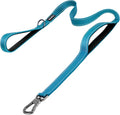 PetiFine 5FT Heavy Duty Dog Leash with Soft Padded Double Handle, Durable Strong Clasp Dog Leashes, Reflective Nylon Walking Lead for Large,Medium,Small Breed Dogs, Blue