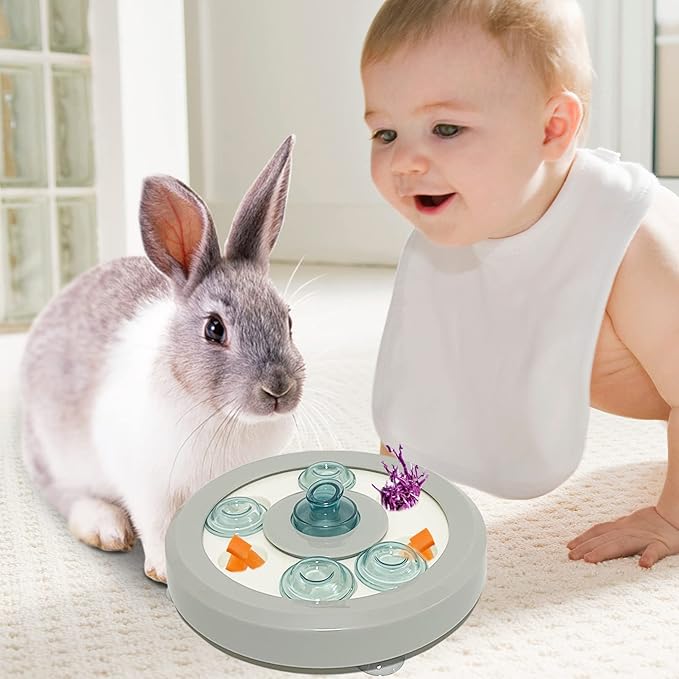 kathson Rabbit Enrichment Toys Bunny Foraging Toy Small Animal Treat Dispenser Hamster Puzzle Feeder Guinea Pig Interactive Toys Mental Stimulation for Ferret Chinchila Cat Dog
