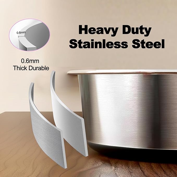Deep Stainless Steel Non-Skid Dog and Food Bowls, Each Holds Up to 2 Cups, Set of 2 Packs(5.5 x 1.9 Inches)