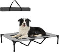 Large Dog Bed, Raised Pet Cot for Medium and Large Dogs, Cooling Breathable Mesh, Durable Sturdy Frame, Washable Cover, Portable and Easy to Assemble Indoor/Outdoor Pet Bed, Grey, L