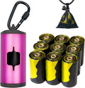 Metal Dog Poop Bag Holder w/Leash Clip|Durable Scratch-Resistant Aluminum|135 Bags+3 Accessories(Pink）
