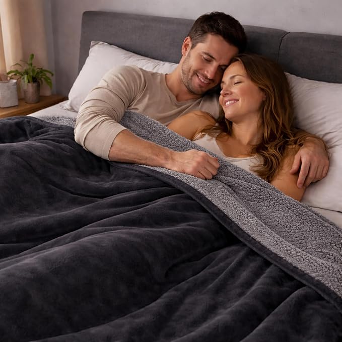 Waterproof Throw Blanket – Leakproof, Spill-Proof Flannel Blanket for Bed, Couch, Kids & Pets Protection, Reversible Water-Proof Design (Moon Grey & Starlit Grey, 40x60”)