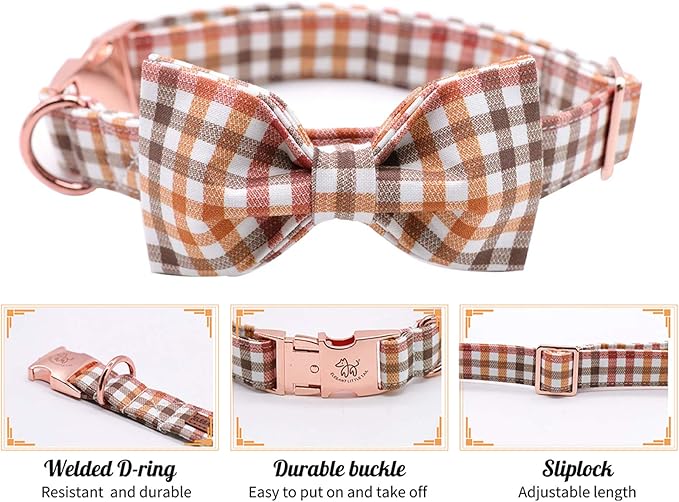 Elegant little tail Dog Collar with Bow, Comfotable Dog Bowtie, Bowtie Dog Collar Adjustable Dog Collars for Small Medium Large Dogs and Cats