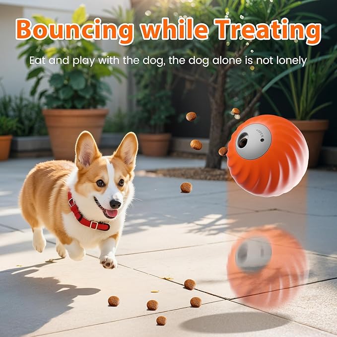 Star&Mi Interactive Dog Ball Toy, Smart Motion Pet Ball with Treat Dispensing, Dog Puzzle Toys for Mental Enrichment, Interactive Dog Toys to Keep Them Busy, TPU & Nylon Dog Toy Balls for Dogs