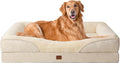 EHEYCIGA Orthopedic XL Dog Bed for Large Sized Dog, 42x30x7.5 Inch Extra Large Memory Foam Dog Couch Bed with Sides, Waterproof Liner & Washable Removable Cover, Bolster Pet Sofa, Beige