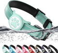 Airtag Dog Collar, Reflective Ultra-Durable Nylon Padded with QR Code Buckle & IP68 Waterproof Air Tag Holder Compatible for Apple AirTag, Comfortable for Small Medium Large Dogs(Green,S)