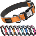 Reflective Dog Collar with QR Code Tag, Personalized Dog Collar, Safety Night Visibility, Anti-Loss Function (Orange, Medium)