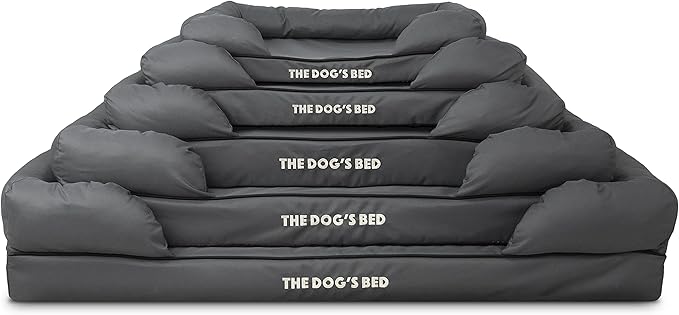 The Dog’s Bed Orthopedic Memory Foam Dog Bed with Bolsters, Oxford Fabric, Grey with Black Trim, XXL
