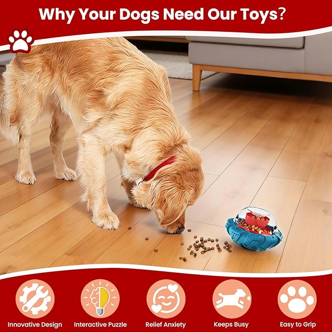Interactive Dog Toy, Puzzle Toy with Adjustable Treat Dispensing & DIY Frozen Treats, Dog Enrichment Toys to Keep Them Busy and Mental Stimulation