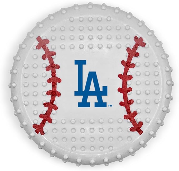 Pets First MLB LA Dodgers Hard-Nylon Bacon-Flavored Baseball Chew Toy, Indestructible Dog and Cat Chewy Toy, Tug, Fetch Toy, Sporty Fun Toy for Dogs