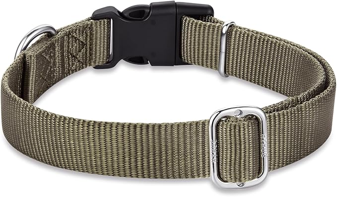 Hyhug Small Dog Collar Quick-Release Green| Heavy-Duty Nylon Puppy Collar, Adjustable & Durable Pet Supplies for Boy & Girl Dogs (Small, Military Green)