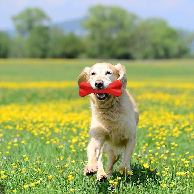 Dog Toys for Aggressive Chewers Dog SuperChewy Tough Dog Bone Toy for Large Medium Dogs Breed Strong Natural Rubber
