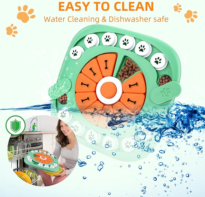 Dog Toys for Boredom and Stimulating, Mentally Stimulating Toys, Puzzle Large Dogs, Puzzles Smart Treat Dispensing Enrichment Dogs Green, Level 3-Green