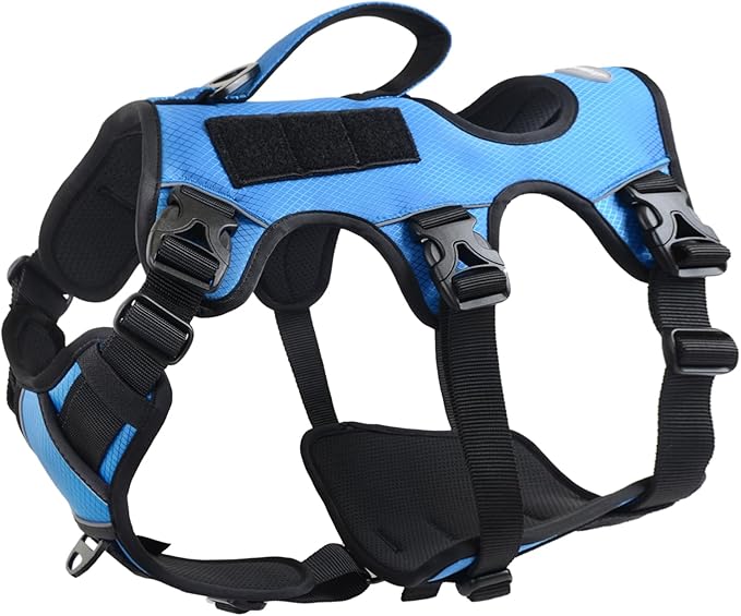 AUROTH Dog Harness - Escape Proof, No Pull, Soft Padded Reflective Adjustable Dog Vest with Lift Handle - Medium Size