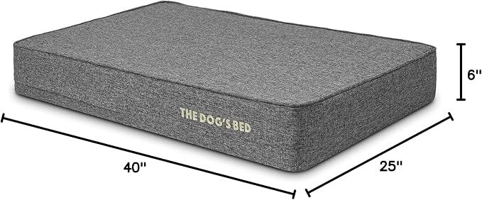 The Dog’s Bed Orthopedic Memory Foam Dog Bed Mattress, Linen Fabric, Grey Linen, Large, 6-Inch