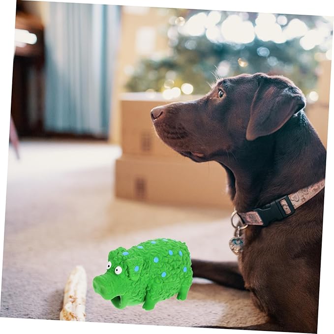 BESPORTBLE Sturdy Latex Squeaky Pig Dog Chew Toy Interactive Teeth Grinding Toy for Small Dogs Puppies for Teething and Playtime
