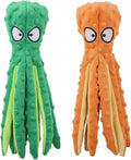 Dog Squeaky Toys Octopus, No Stuffing Crinkle Plush Dog Toys for Puppy Teething, Durable Interactive Dog Chew Toys for Small to Medium Dogs Training and Reduce Boredom (2 Pack)