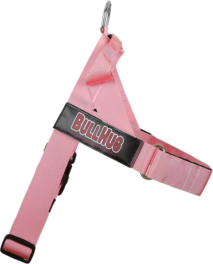 BULLHUG Adjustable Dog Harness– No Pull, No Choke – for English Bulldogs, French Bulldogs, Pugs & Broad-Chested Breeds – Easy, Safe Walks (Baby Pink, Medium)