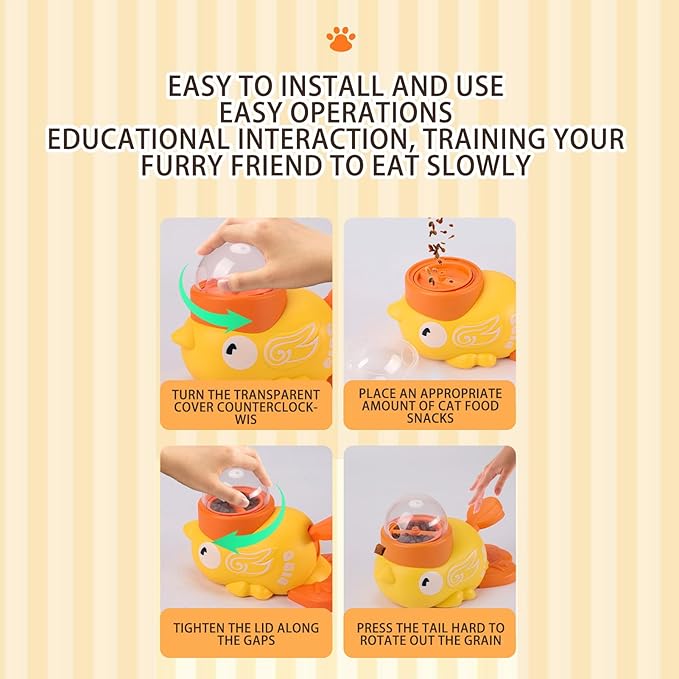 Dog Treat Dispenser Toy,Puzzle Slow Feeder | Pet Food Bowl Cat Treat Dispenser,for Puppy Kitten Small Medium Breed Training Boredom Travel Home Indoor