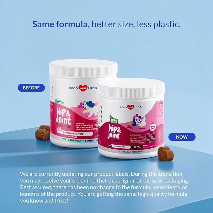 Hip and Joint Supplement for Dogs - with Collagen, Glucosamine for Dogs - Fish Oil - Hip & Joint Support, Ease Inflammation, Antioxidant. (Max Strength)