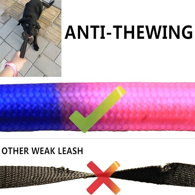 Heavy Duty 3 Dog Leash for Small Dogs No Tangle Detachable 360° Swivel Device with Padded Handle for Two/Three Pets