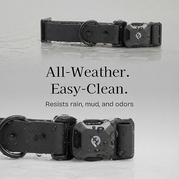 2026 New Edition, Fei & Eve PVC MagEase Dog Collar - Patented Magnetic Buckles | Fur-Safe | 450LB Escape-Proof | Adjustable Fit | Large (Black)