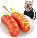 Large Size Hotdog Squeaky Dog Toy for Medium/Large Dogs Breed Aggressive Chewers Durable Bouncy Squeak Toys