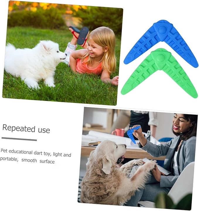 VICASKY 2Pcs Sturdy Dog Training Darts Chew Toys Interactive Flying Toys for Puppies and Small Breeds Molar Chew Design Great for Fetch and Teething Random Color