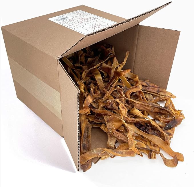 Best Pet Supplies GigaBite Roasted Pig Ears for Dogs - Natural Dog Chews, Roasted Pigs Ears, Safe for Puppies and Aggressive Chewers, Cleans Teeth and Gums - Premium Slivers, 1.8 Pounds